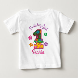 Hawaiian aloha summer First Birthday Girl One  Baby T-Shirt