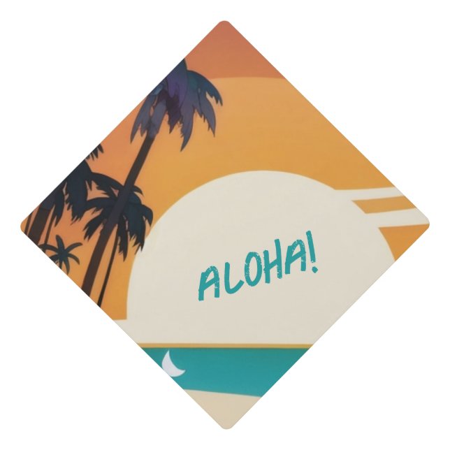 Hawaiian/Aloha/Tropical/beach Graduation Cap Topper (Front)