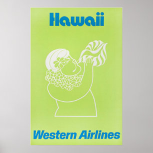 Hawaiian Art Hawaii Print Western Travel Poster