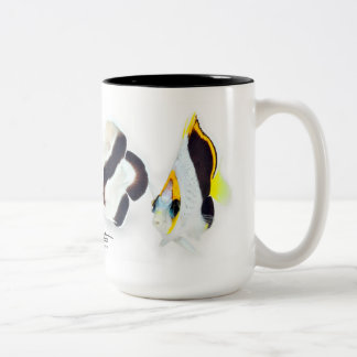 Hawaiian Bandit Angelfish & Tinker's Butterflyfish Two-Tone Coffee Mug
