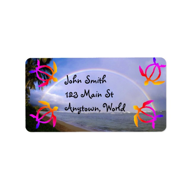 Hawaiian beach Honu Turtle Label (Front)