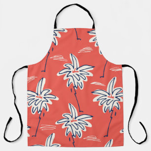 Hawaiian beach shirt, doodle palm pattern. apron