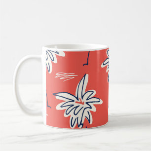 Hawaiian beach shirt, doodle palm pattern. coffee mug