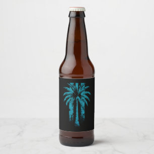 Hawaiian Beach Summer Tropical Vacation Palm Tree Beer Bottle Label