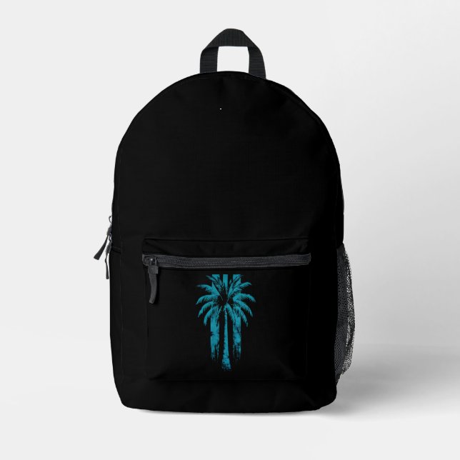 Hawaiian Beach Summer Tropical Vacation Palm Tree Printed Backpack (Front)