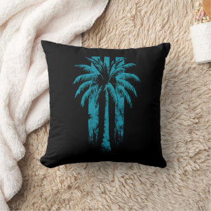 Hawaiian Beach Summer Tropical Vacation Palm Tree Throw Pillow