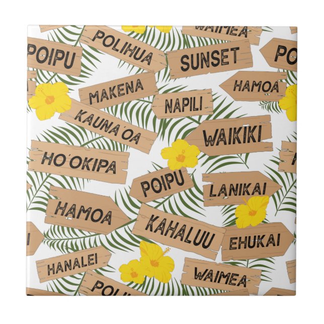 Hawaiian Beaches Tropical Tile (Front)