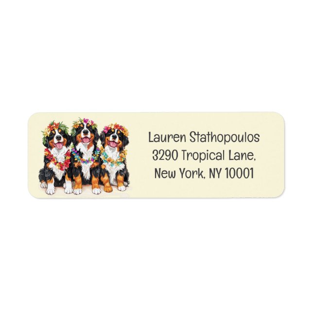 Hawaiian Bernese Mountain Dogs Flower Lei (Devant)