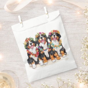 Hawaiian Bernese Mountain Dogs Flower Lei Favour Bag