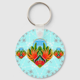 Hawaiian Birds of Paradise Keychain