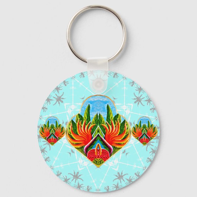 Hawaiian Birds of Paradise  Keychain (Front)