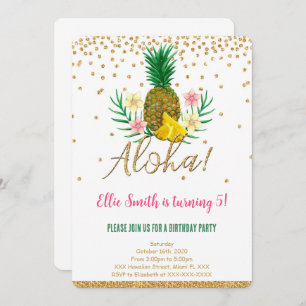Hawaiian Birthday Kids Invitation