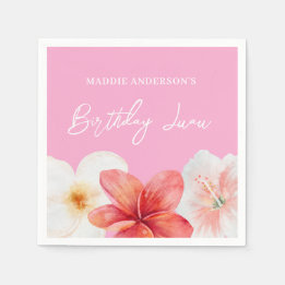 Hawaiian Birthday Paper Plate Napkin