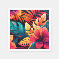 Hawaiian blossom bright floral tropical pattern 