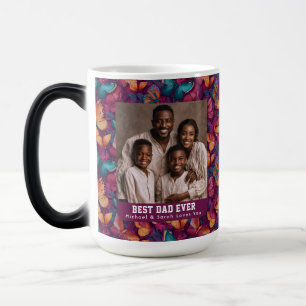 Hawaiian Butterfly Camouflage Step Dad Photo Iced  Magic Mug