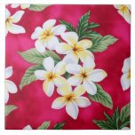 Hawaiian Ceramic Tile<br><div class="desc">Hawaiian plumeria ceramic tile.  Different sizes are available.</div>