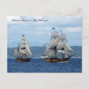 Hawaiian Chieftain & Lady Washington Postcard