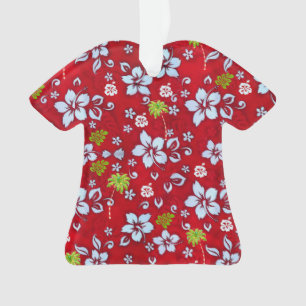 Hawaiian Christmas Aloha Shirt Print 2 Ornament