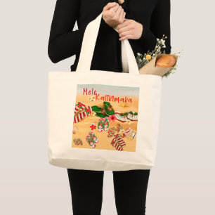 Hawaiian Christmas Beach Tote