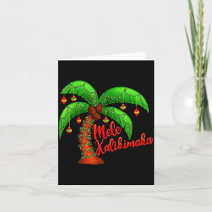 Hawaiian Christmas Mele Kalikimaka Coconut Tree  Card