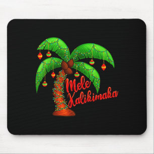 Hawaiian Christmas Mele Kalikimaka Coconut Tree Mouse Pad
