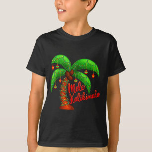 Hawaiian Christmas Mele Kalikimaka Coconut Tree  T-Shirt