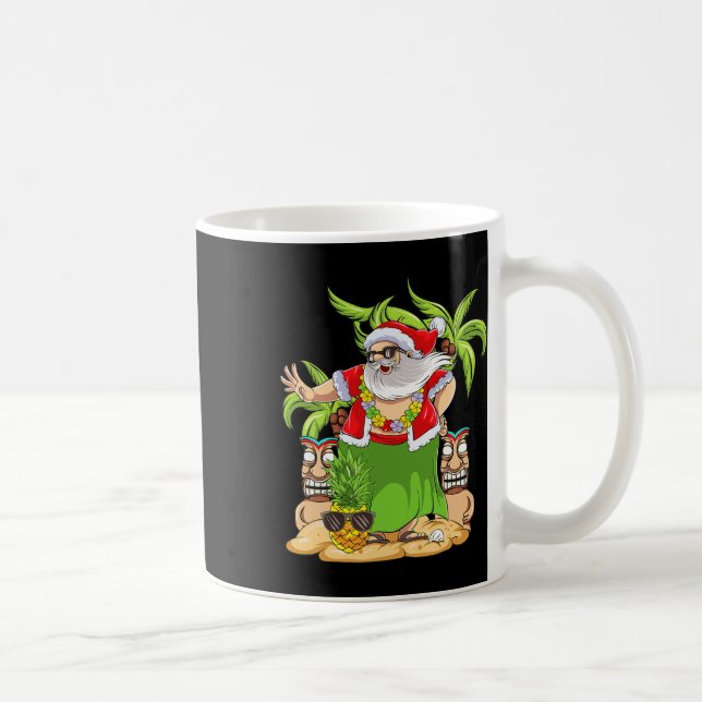 Hawaiian Christmas Mele Kalikimaka Hula Dance Sant Coffee Mug (Right)
