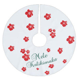 Hawaiian Christmas Mele Kialikimaka Brushed Polyester Tree Skirt