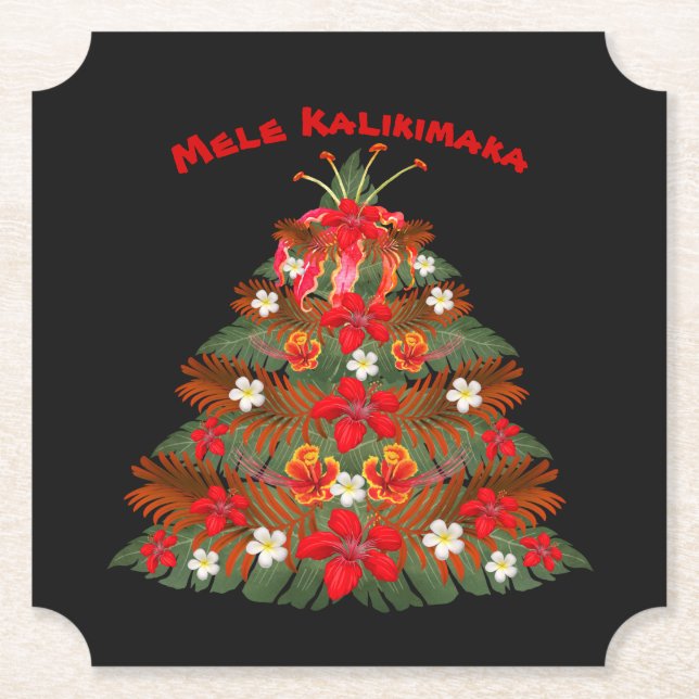 Hawaiian Christmas Tree Coasters (Front)