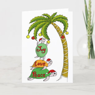Hawaiian Christmas Turtles Holiday Card