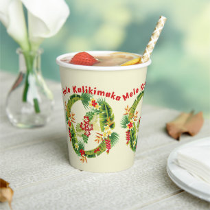Hawaiian Christmas Wreath Paper Cup