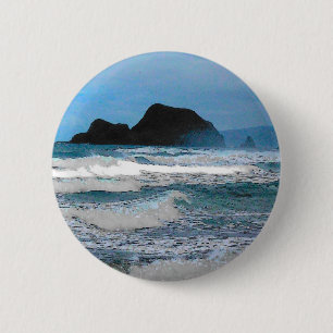 Hawaiian Coastal Island Ocean Tropical Paradise 2 Inch Round Button