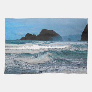 Hawaiian Coastal Island Ocean Tropical Paradise Kitchen Towel