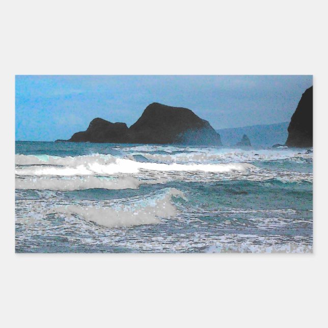 Hawaiian Coastal Island Ocean Tropical Paradise Sticker (Front)