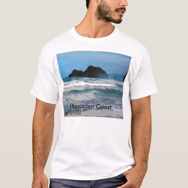 Hawaiian Coastal Island Ocean Tropical Paradise T-Shirt (Front)