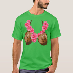 Hawaiian Coconut Bra Cool Halloween Flowery T-Shirt