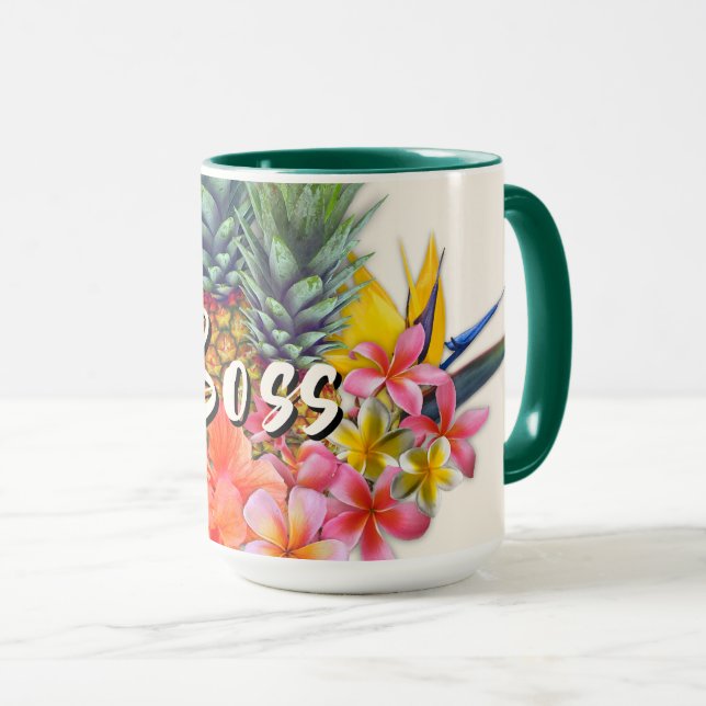 Hawaiian Collection Boss Text Mug (Front Right)