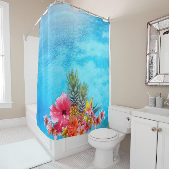 Hawaiian Collection Pineapples Plumeria Blue Ocean (In Situ)