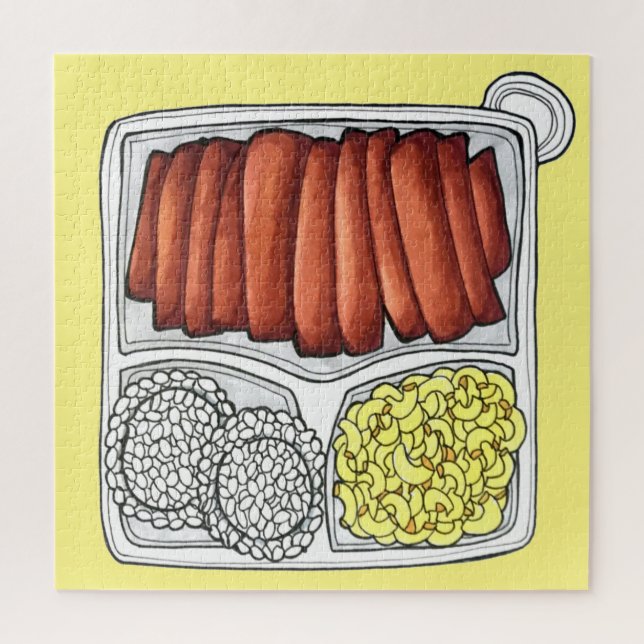 Hawaiian Cuisine Plate Lunch Rice Macaroni Salad Jigsaw Puzzle (Vertical)