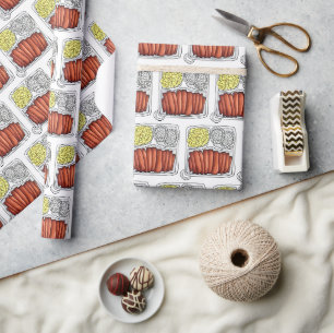 Hawaiian Cuisine Plate Lunch Rice Macaroni Salad Wrapping Paper