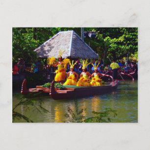 Hawaiian Dancers in Gold Postcard
