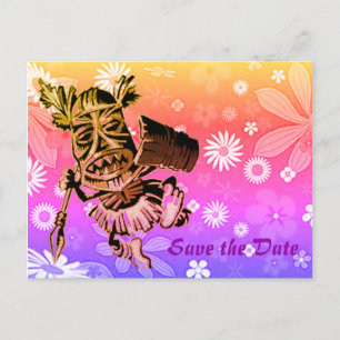 Hawaiian design announcement postcard