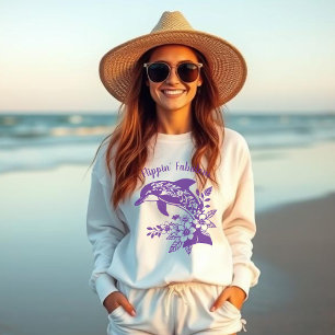 Hawaiian Dolphin Flippin’ Fabulous Purple Sweatshirt