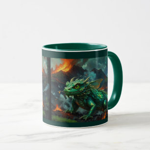 Hawaiian Dragon Warming Herself on Lava Mug