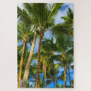 Hawaiian Exotic Beach Palm Trees & Sky Jigsaw Puzzle