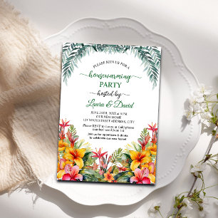 Hawaiian Exotic Floral Housewarming Party Invitation