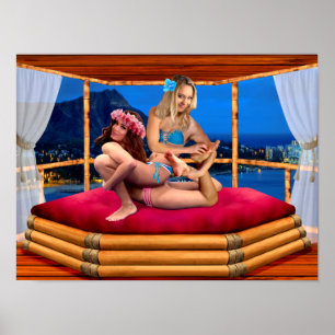 HAWAIIAN FANTASY WRESTLING POSTER