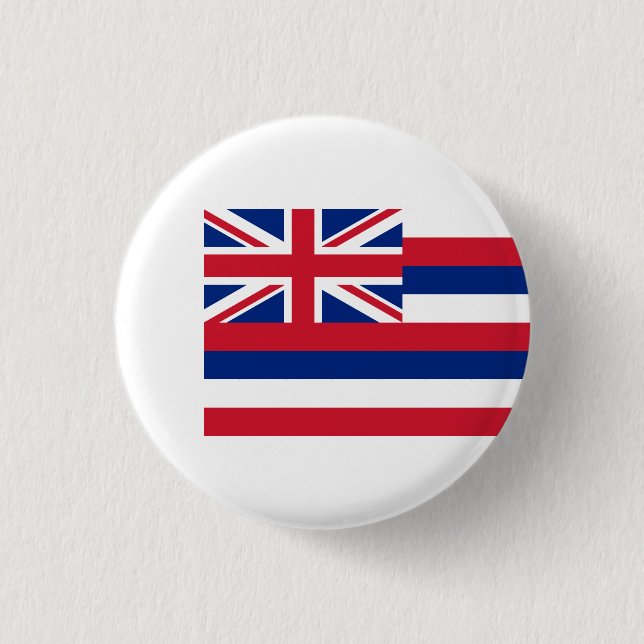 Hawaiian Flag, Flag of Hawaii 1 Inch Round Button (Front)