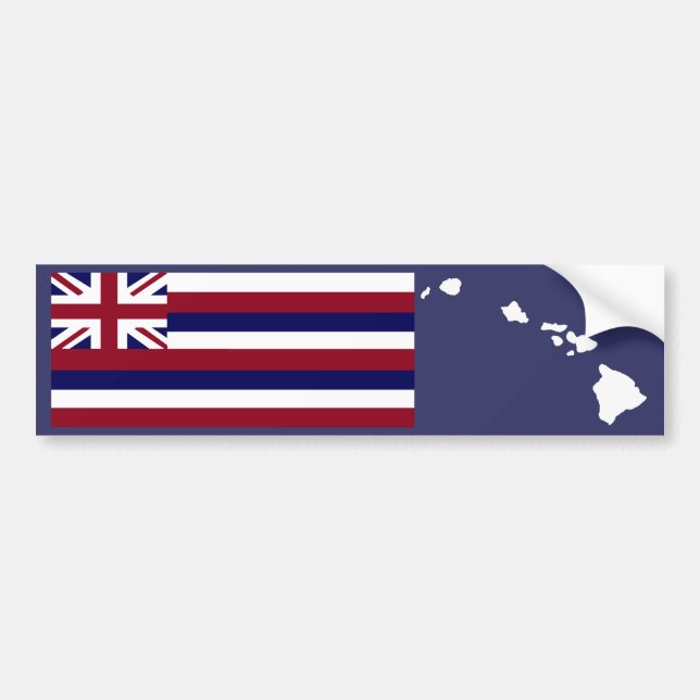 Hawaiian flag n islands bumper sticker (Front)