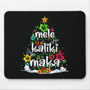 Hawaiian Floral Christmas Tree Mele Kalikimaka Tro Mouse Pad